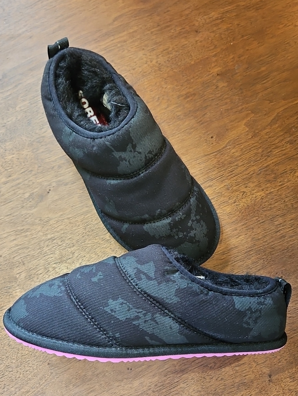 These are the Sorel Go Bodega Run Slippers